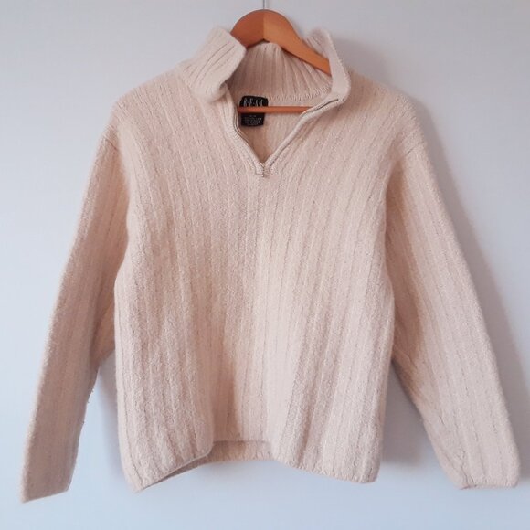 Hudson's Bay Company Sweaters - The Bay 100% Wool Cream Beige Sweater Vintage 90s M